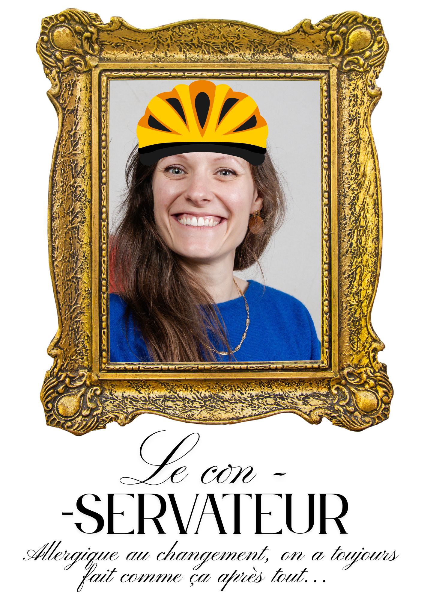 Portrait de con de bureau affiché au mur