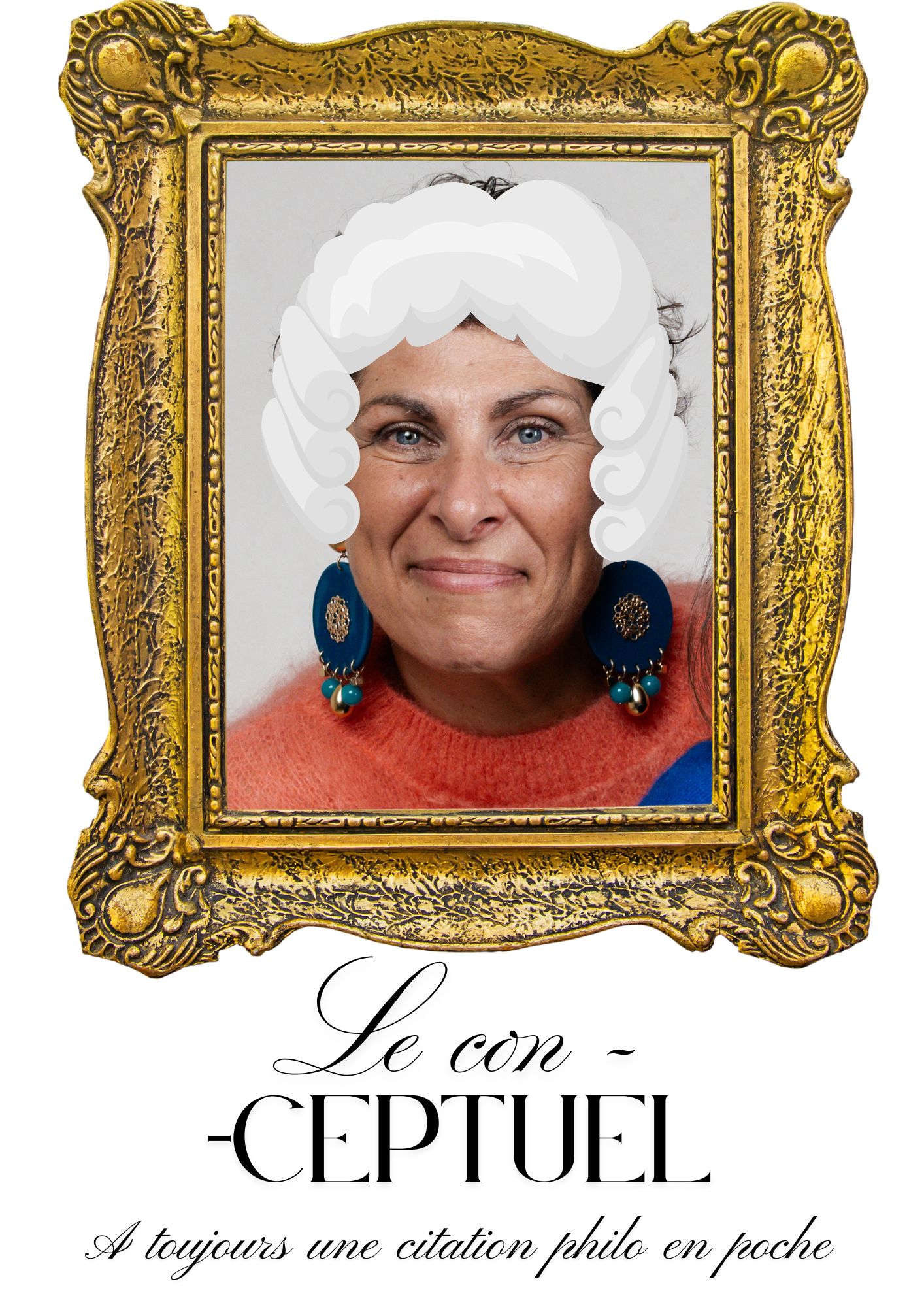 Portrait de con de bureau affiché au mur